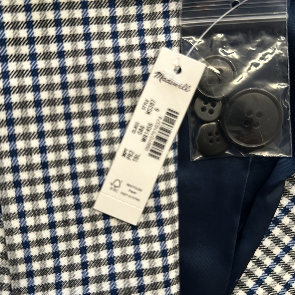Gingham Slim Blazer 
Madewell women size 6 - Picture 2 of 7
